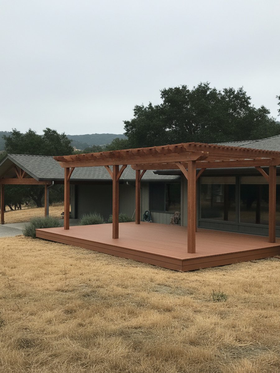 Custom Deck Design completed by Omega Deck Company in Sacramento, CA