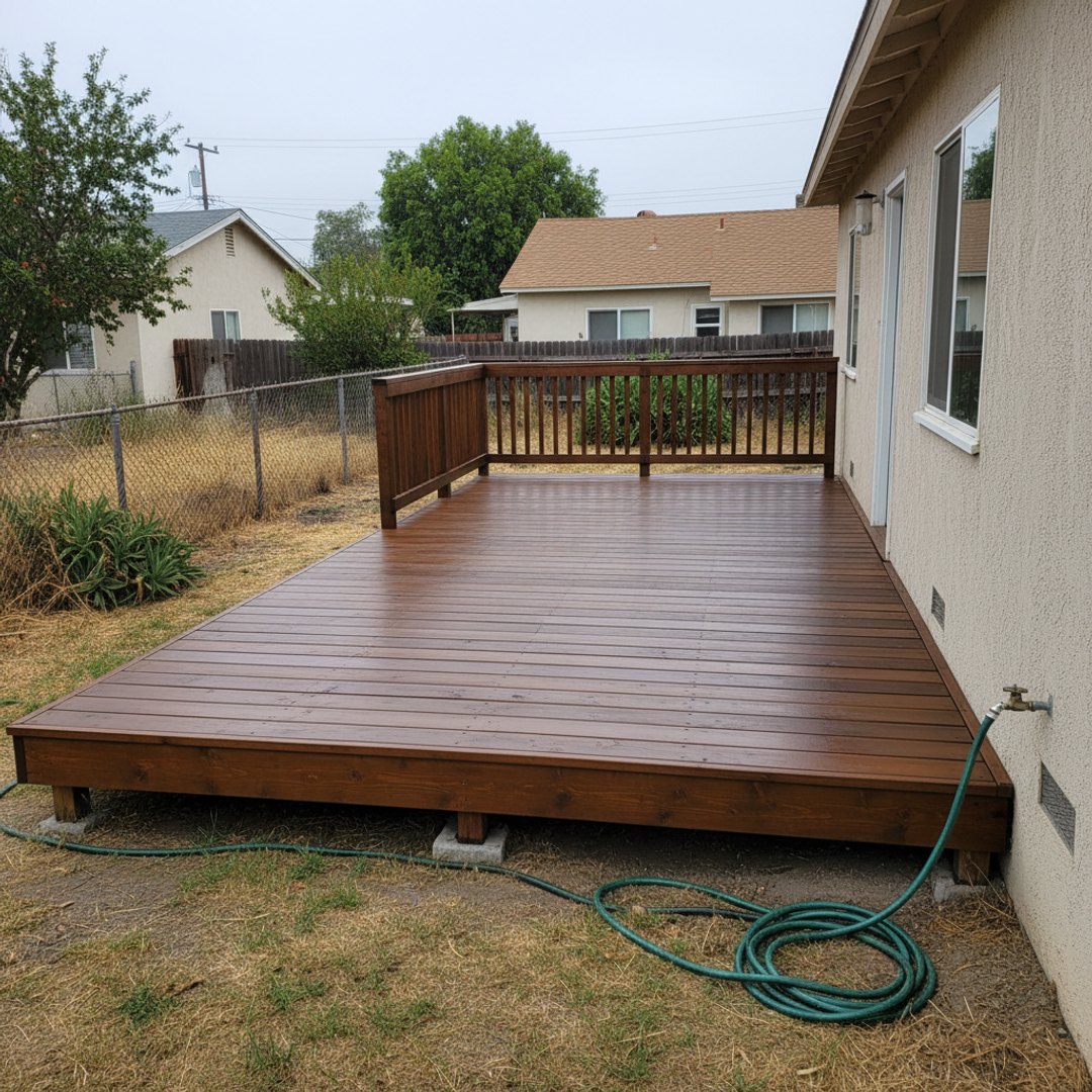 Deck Staining & Sealing completed by Omega Deck Company in Elk Grove, CA